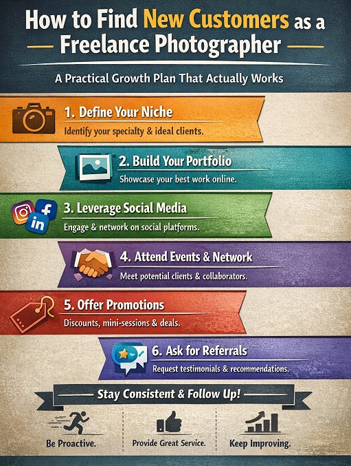 How to Find New Customers as a Freelance Photographer: A Practical Growth Plan That Actually Works
